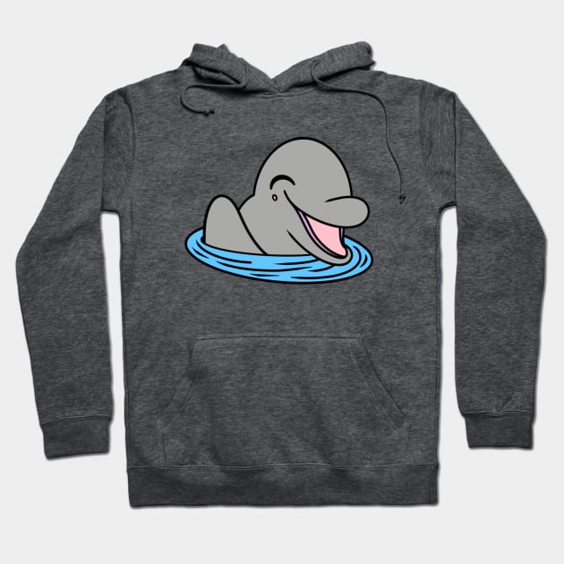 Cute happy dolphin greeting Hoodie by Andrew Hau